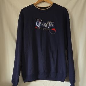 Grandpa Sweater In A Navy Blue Tools